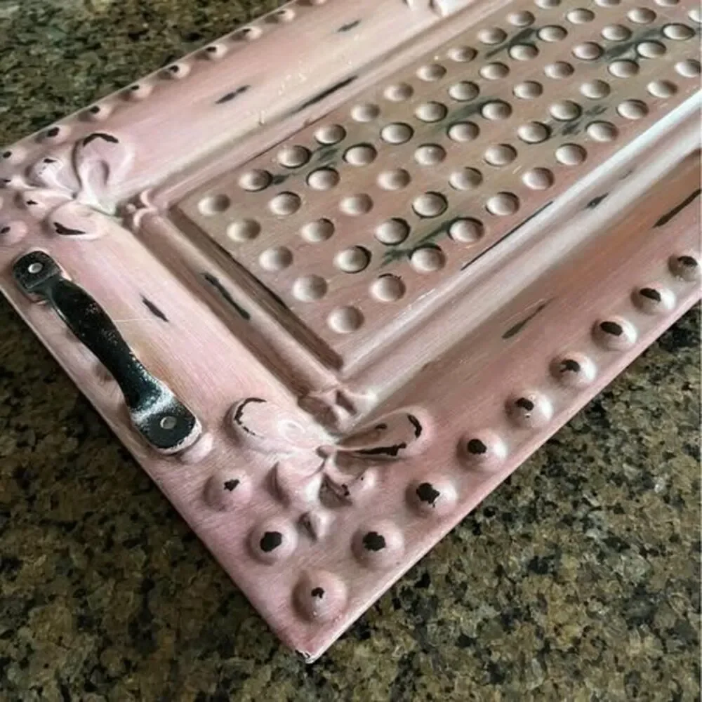 Southern Living French Quarter Rustic large metal serving tray